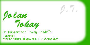 jolan tokay business card